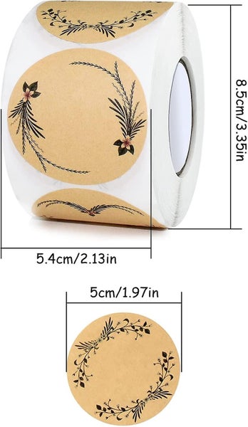 Labels Round Adhesive Stickers Kraft Paper Stickers Handmade Labels Gift Stic Carousel 2