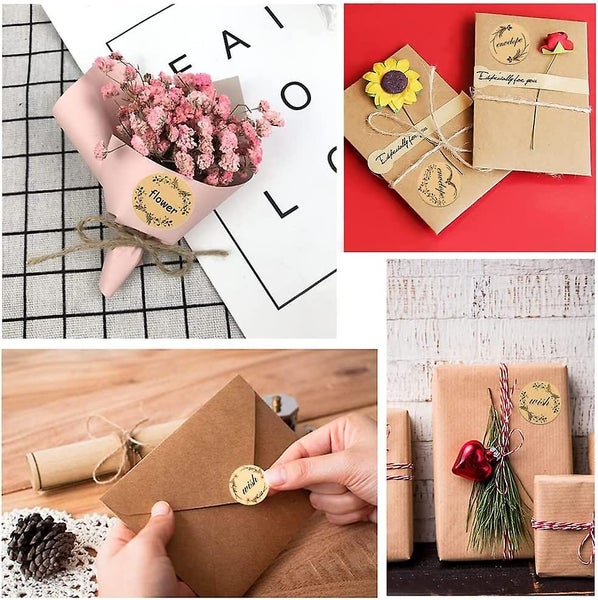 Labels Round Adhesive Stickers Kraft Paper Stickers Handmade Labels Gift Stic Carousel 5
