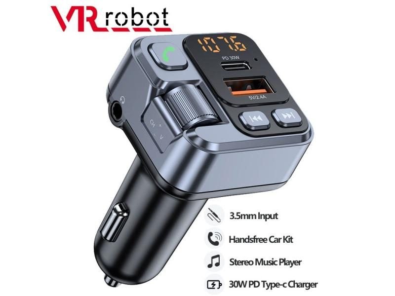 VR Robot Bluetooth 5.1 FM Transmitter Car MP3 Stereo Music Player Handsfree Carousel 1