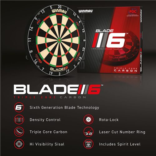WINMAU BLADE 6 TRIPLE CORE DARTBOARD Carousel 3