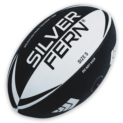 SILVER FERN WEIGHTED TRAINING PASSING RUGBY BALL 1.1KG Carousel 1