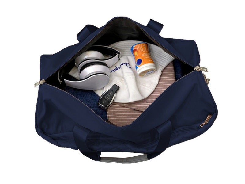 Travel Duffle Bag Carry On Cabin Bag Luggage Bag with Trolley Strap Blue Carousel 4