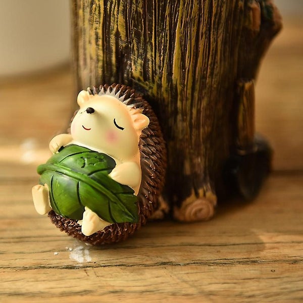 Cute Hedgehog Desk Pen Pencil Pot Holder Toothbrush Holder Resin Desktop Organi Carousel 5
