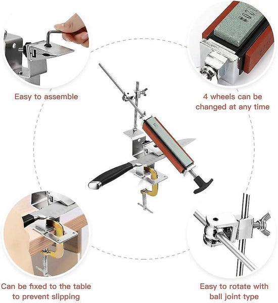 Knife Sharpener, Stainless Steel Kitchen Sharpener, Fixed Angle Knife Sharpen Carousel 2