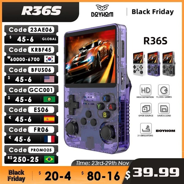 Open Source R36S Retro Handheld Game Console Linux System 3.5 Inch IPS Screen... Carousel 2