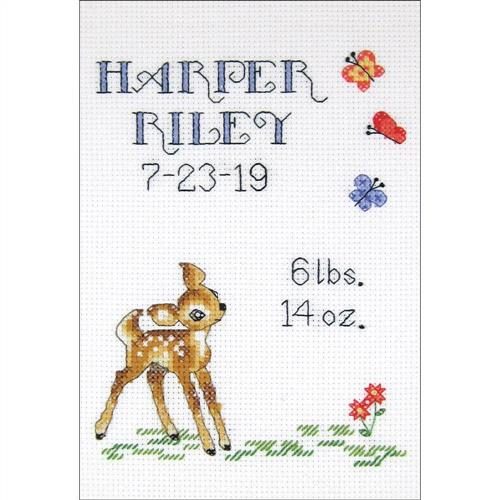 Janlynn Counted Cross Stitch Kit - Baby Deer Sampler Carousel 1