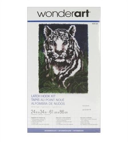 Caron Wonderart Latch Hook Kit White Tiger Carousel 1