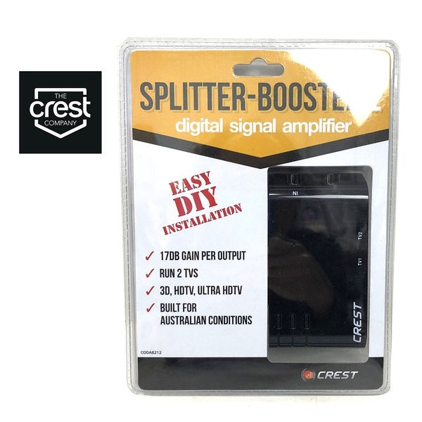 Crest Uhf Vhf Digital Tv Signal Splitter Distributor 2 Outputs Splitters & Combi Carousel 2