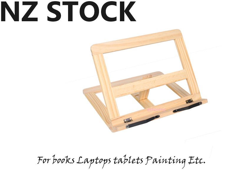 1pc Student Reading Rack Wooden Reading Holder Desktop Book Stand wood Color Carousel 1