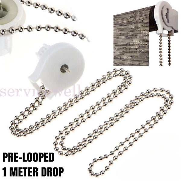 2metre metal nickel endless roller blind chain hanging length 200cm silver Carousel 1