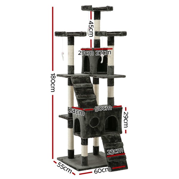 I.Pet Cat Tree 180Cm Trees Scratching Post Scratcher Tower Condo House Furniture Carousel 2