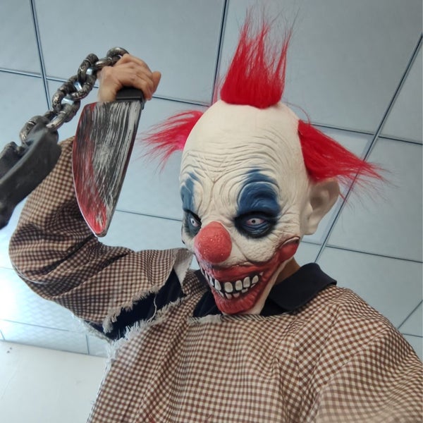 Cosplay Horror Joker Mask Scary Creepy Clown Latex Masks With Red Carousel 2
