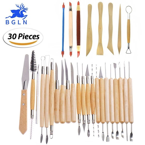 30 pieces / set of clay carving tool set styling tools and wooden carving knives Carousel 1