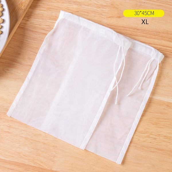 2 Pcs Reusable Nut Milk Bags Strainers Nylon Filter Bag Food Cheese Carousel 1