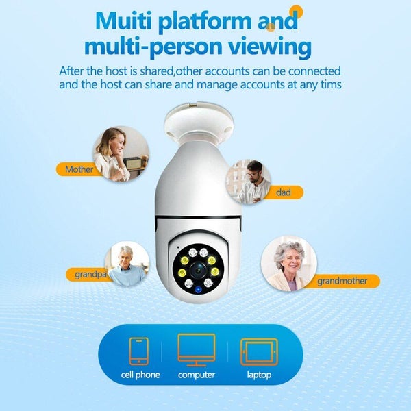 5G Bulb E27 Surveillance Camera Full Color Night Vision Automatic Carousel 2