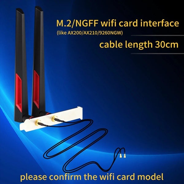 2PcsX10Dbi Antenna Set AX210 NGFF WiFi Card 2.4/5GHz Dual Band M.2 Carousel 2