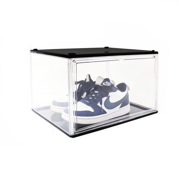 Sedy 5Pc Black Stackable Shoe Display Box Hard Acrylic Sneaker Storage Container Carousel 1