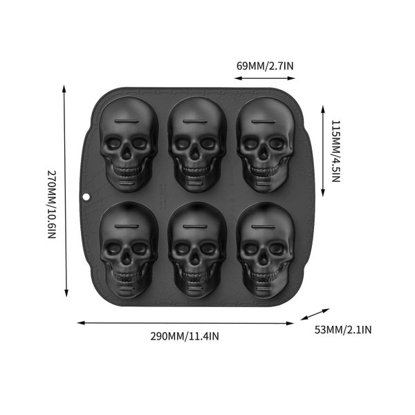 Halloween Decorations Halloween 6-piece Cake Mould Silicone Skull Baking Cake Carousel 1