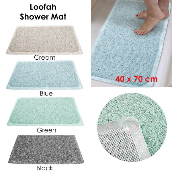 Loofah Shower Mat Cream Non slip Appliqués & Mats Carousel 2