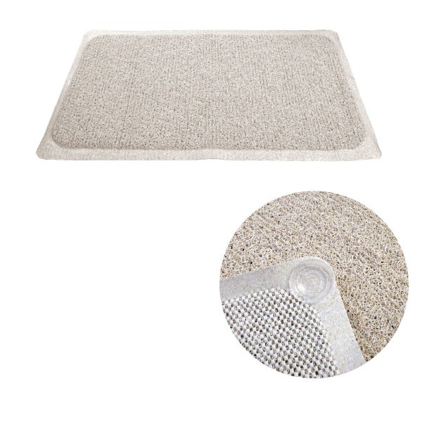 Loofah Shower Mat Cream Non slip Appliqués & Mats Carousel 1
