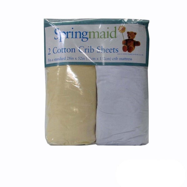 2 Piece Of Baby Cot Cotton Fitted Sheet Yellow & White Cot & Crib Mattresses As Carousel 1