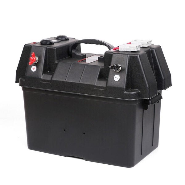 Horusdy 12V 100Ah Deep Cycle Battery Box Portable Power Storage Marine Solar Usb Carousel 1