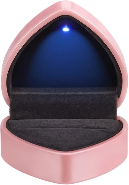heart Shaped Ring Gift Box With Led Light, Velvet Earrings Jewelry Case With Li Carousel 2