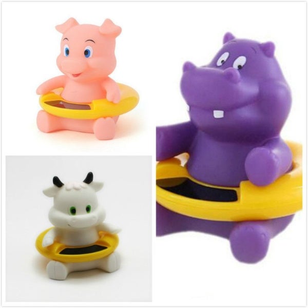 Infant Water Thermometer LCD Display Cartoon Animal Baby Bath Tub Toy Carousel 1