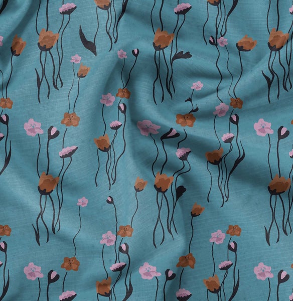 Soimoi Velvet White Fabric By the Yard - 54 Inch Wide - Florals, Leaves Print Carousel 1