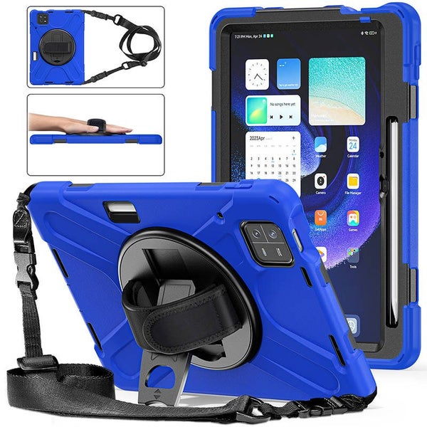 Onepiece Case for Xiaomi Pad 6 with Handle Strap Shoulder Strap -Blue Carousel 1