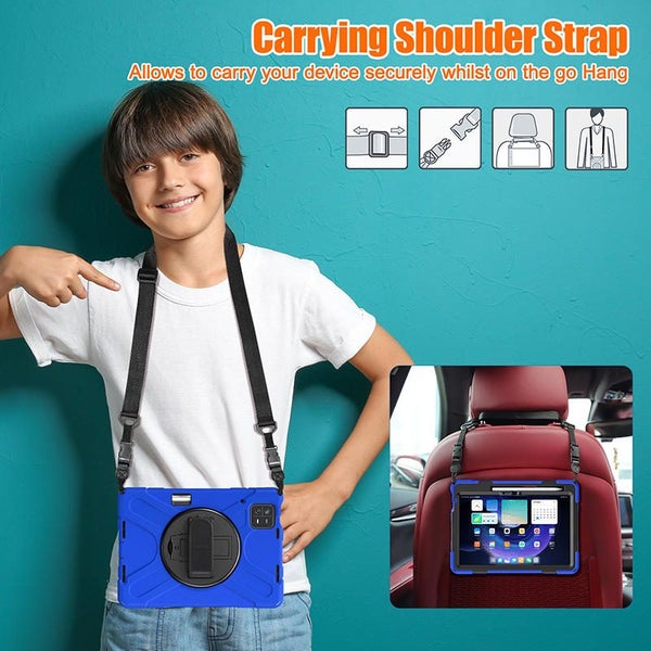 Onepiece Case for Xiaomi Pad 6 with Handle Strap Shoulder Strap -Blue Carousel 8
