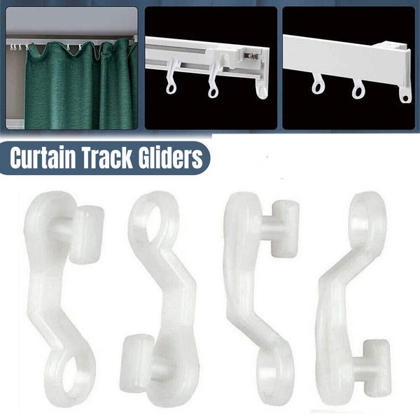 50x Curtain Track Gliders Extendable Universal Slider Runners Rail Hooks Carousel 1