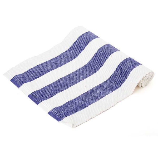 Rans Alfresco Striped Table Runner Cobalt Blue Carousel 1