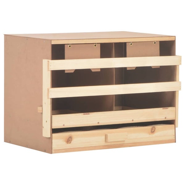 Chicken Laying Nest 2 Compartments 63X40x45 Cm Solid Pine Wood Poultry Cages Carousel 1