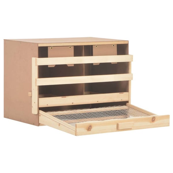 Chicken Laying Nest 2 Compartments 63X40x45 Cm Solid Pine Wood Poultry Cages Carousel 2