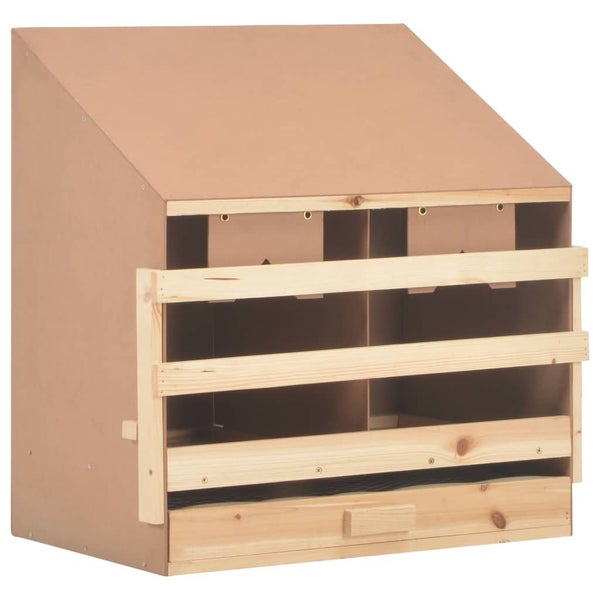 Chicken Laying Nest 2 Compartments 63X40x65 Cm Solid Pine Wood Poultry Cages Carousel 1