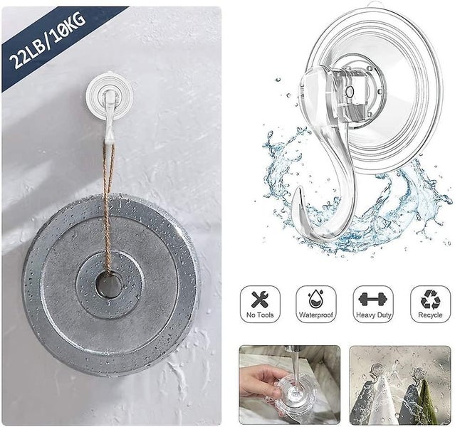 2pcs Wreath Hangerclear Reusable Heavy Duty Wreath Hanger Suction Cup With Wip Carousel 2