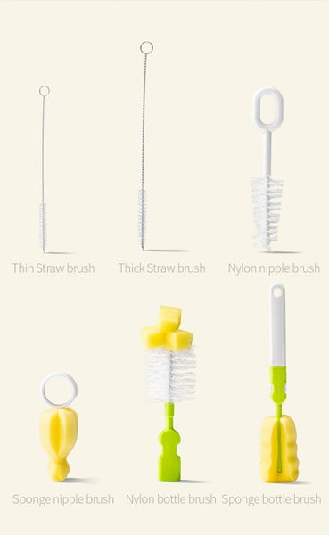 Bottle brush 5 pcs/set sponge cleaning cup brush kit cleaning tool long handle Carousel 2