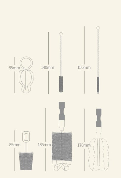 Bottle brush 5 pcs/set sponge cleaning cup brush kit cleaning tool long handle Carousel 3