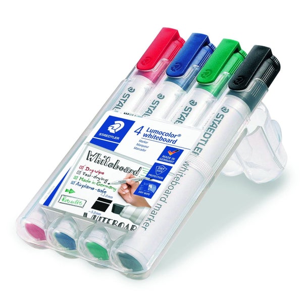 Staedtler Lumocolor 2.0 to 5mm Chisel Tip Whiteboard Marker, Assorted Wallet ... Carousel 1