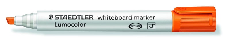 Staedtler Lumocolor 2.0 to 5mm Chisel Tip Whiteboard Marker Orange x 10's pack Carousel 1