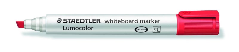 Staedtler Lumocolor 2.0 to 5mm Chisel Tip Whiteboard Marker Red x 10's pack Carousel 1