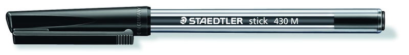 Staedtler 430 Ballpoint Pen Stick Medium Black x 10's pack Carousel 1