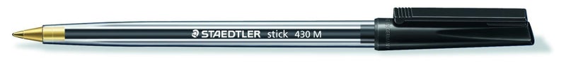 Staedtler 430 Ballpoint Pen Stick Medium Black x 10's pack Carousel 2