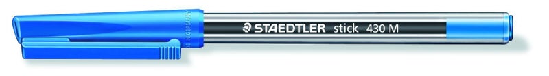 Staedtler 430 Ballpoint Pen Stick Medium Blue x 10's pack Carousel 1