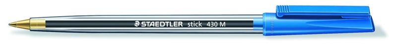 Staedtler 430 Ballpoint Pen Stick Medium Blue x 10's pack Carousel 2