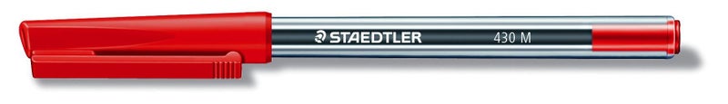 Staedtler 430 Ballpoint Pen Stick Medium Red x 10's pack Carousel 2