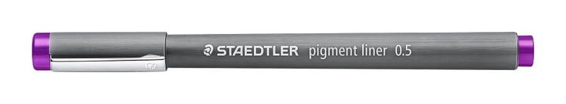Staedtler Pigment Liner 0.5mm Tip Violet x 10's pack Carousel 1
