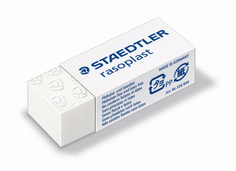 Staedtler Rasoplast Pencil Eraser Medium x 30's pack Carousel 1