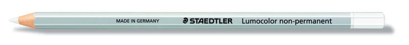 Staedtler Lumocolor Non-permanent Omnichrom Pencil White x 12's pack Carousel 1